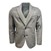 Grå Glencheck Flanell Jersey Blazer