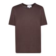 Brun Lin T-skjorte Casual Stil