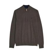 Merino Half-Zip Sweater Dark Brown