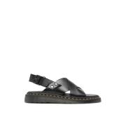 Svarte Skinn Slingback Sandaler