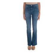 Flared Denim Jeans med Metalllogo