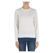 Brodert ullblandet crewneck genser