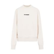 Nøytral Bomull Crew Neck Sweatshirt