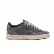 Svart Metallisk Lær Sneakers Bali Washed Stone