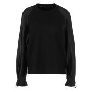 Sweatshirt med plisserte ermer