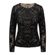 Velvet Jacquard Tulle Top