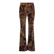 Blomstret Paisley Print Flared Bukser