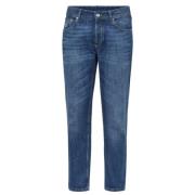 Blå Slim-Cut Mid-Rise Jeans