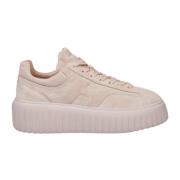 Rosa Sneakers med preget H-Stripes