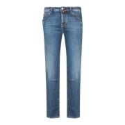 Blå Distressed Jeans for Menn