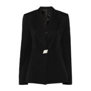 Svart Ull Blazer Kjole Aw24