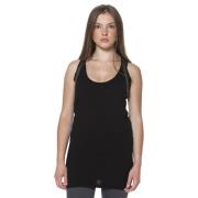 Svart Polyester Tank Top med Innlegg