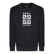 Svart Sweatshirt Rund Hals Logo Print