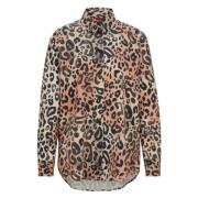 Leopard Print Boyfriend Skjorte