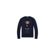 Navy Multi Bear Brodert Langermet