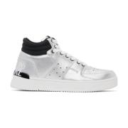 Sølv Patentlær High Top Sneakers