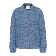 Quiltet Denim Bomberjakke Maine Blue