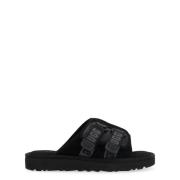 Svart Strap Slide Sandaler