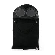 Svart Ull Goggle Balaclava Genser