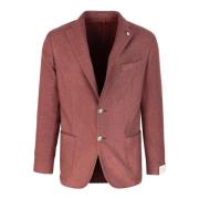 Rød Ullblanding Blazer Jakke