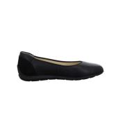 Sort Ballerina Flats i Mykt Skinn