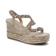 Espadryle klinowe z brokatem