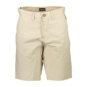 Beige Bermuda Shorts med Broderi