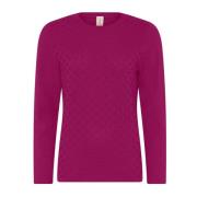 Prikket Struktur Pullover Bluse Ametyst