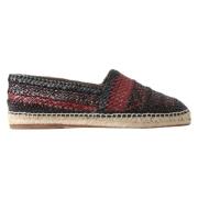 Elegant Vevd Skinn Espadrilles