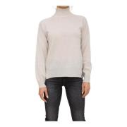 Hvit Cashmere Turtleneck Genser