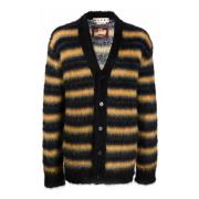 Stripete Mohair Cardigan Svart