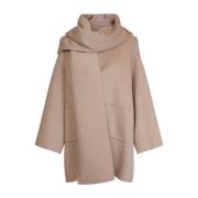 Beige Ulljakke med Oversized Passform