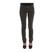 Grønn Slim Fit Jeans med Stretch