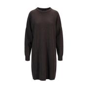 Merino Ull Oversized Genser Kjole - Svart