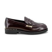 Brushed Leather Slip-On Loafers