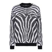 Zebra Print Linen Jumper