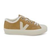 Brune Skinn Sneakers med Shearling