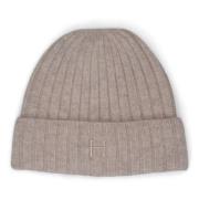 Kashmir Rib Beanie i Sand Melange