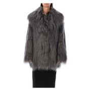 Grå Faux Fur Kåpe Outerwear Aw24