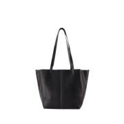 Svart Skinn Shopper Bag