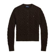 Mørkebrun Cable Knit Cardigan