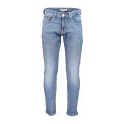 Slim Tapered Vasket Jeans med Broderi