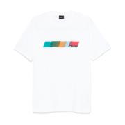 Hvit Jersey Crew Neck Logo T-skjorter