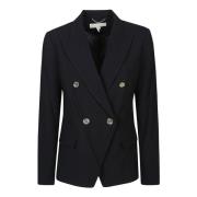 Sort Dobbeltspent Revers Blazer