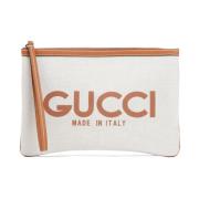 Canvas Clutch med Logo Print