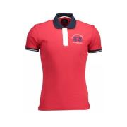 Rød Slim Fit Polo Skjorte med Broderi