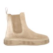 Beige Skinn Sneakers