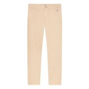 Beige Chino Bukser med Bomullstwill