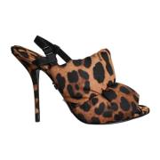 Leopardmønstret Slingback Sandaler