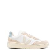 Hvite Beige Pastellblå Sneakers